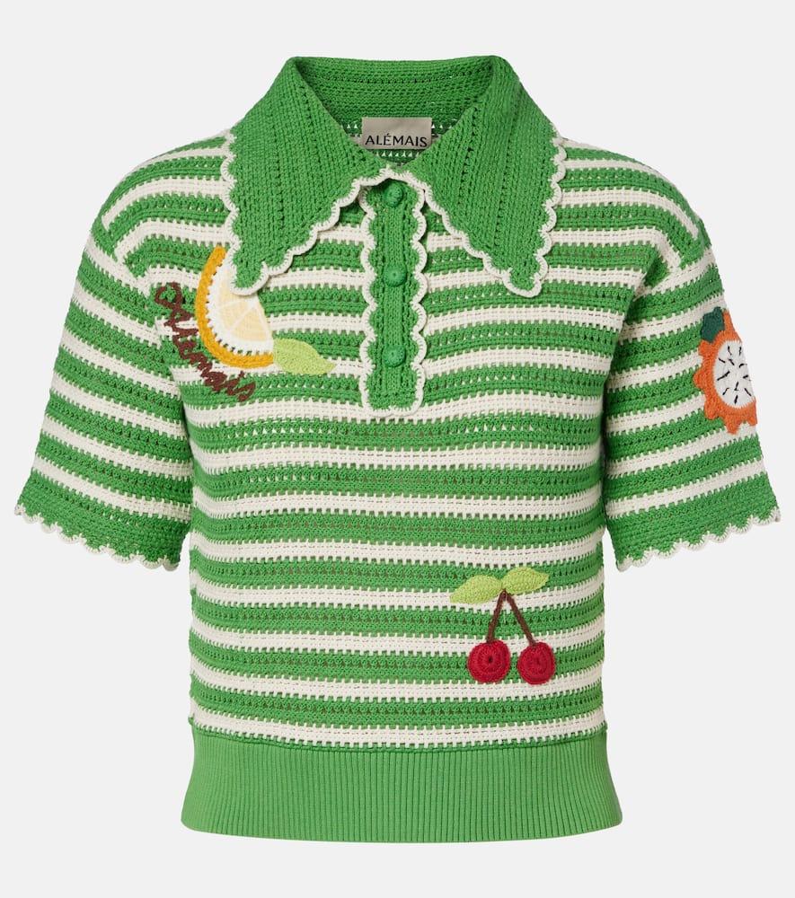 alémais sundae striped cotton polo shirt