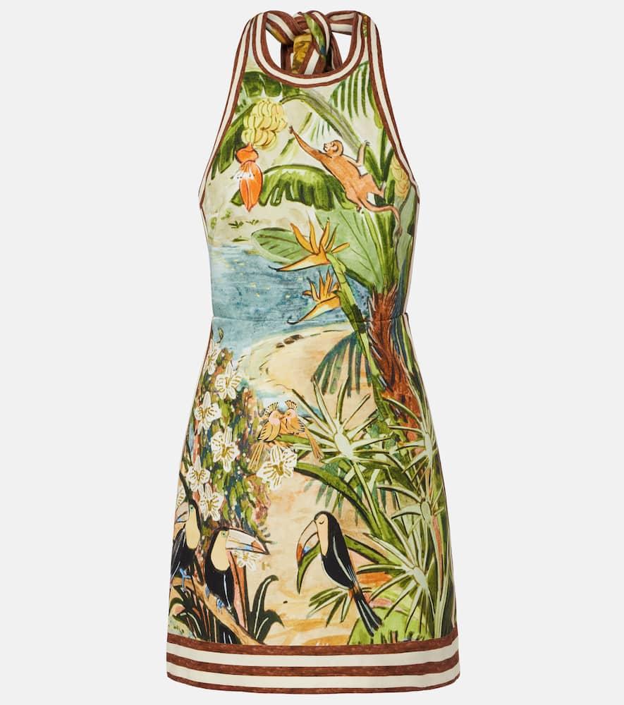 alémais toucan tango printed cotton minidress
