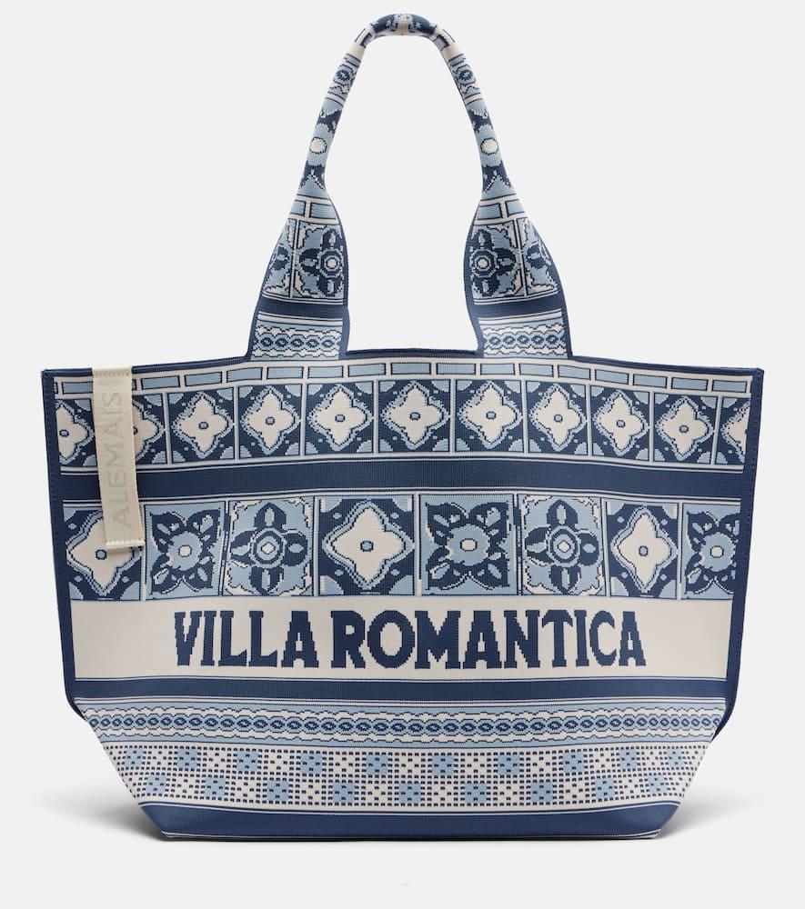 alémais villa romantica maxi jacquard tote bag