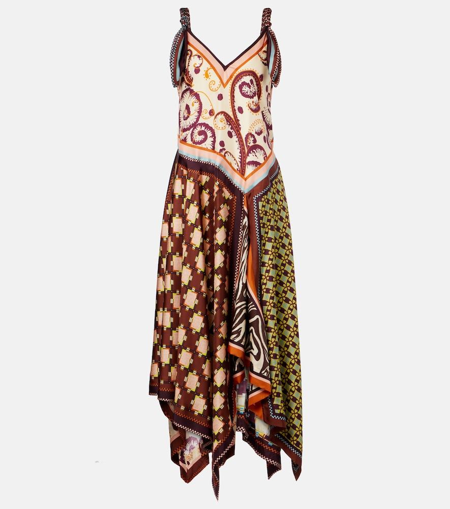 alémais wilson asymmetric silk twill midi dress