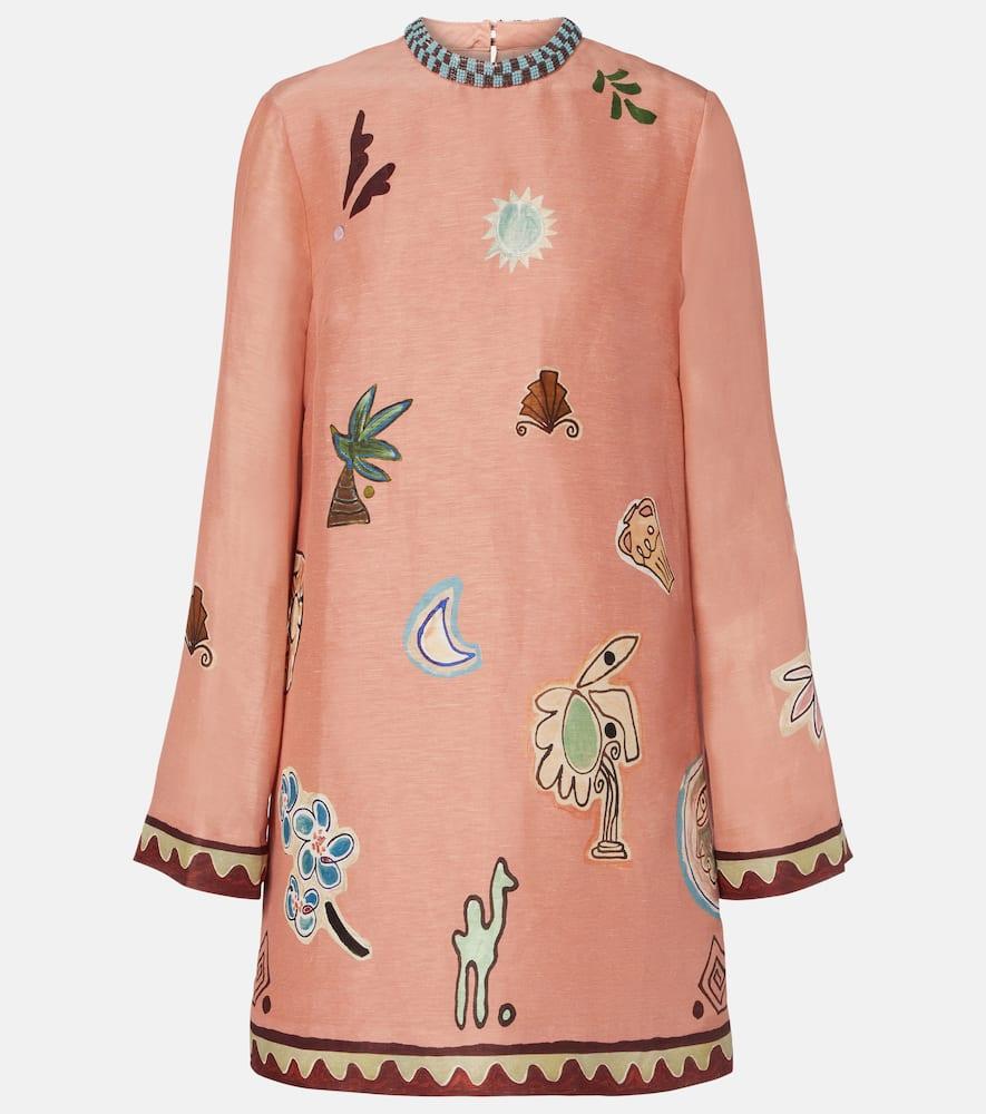 alémais x lrnce laurence linen and silk minidress