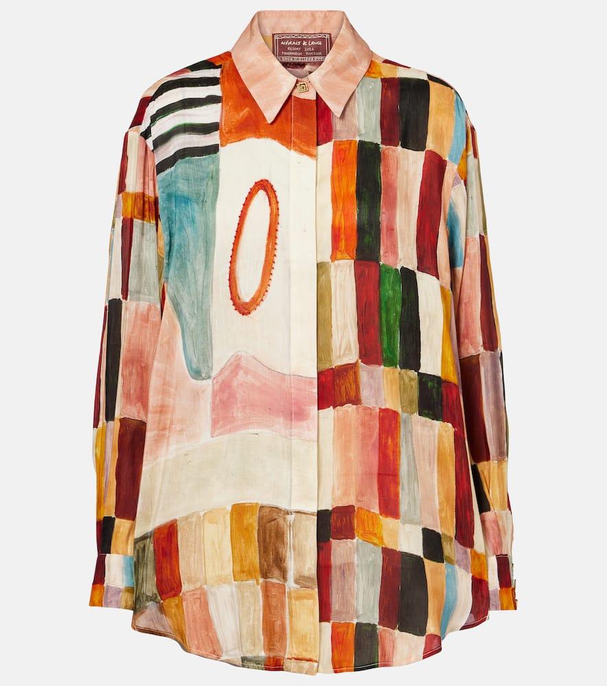alémais x lrnce marjorelle printed linen and silk shirt
