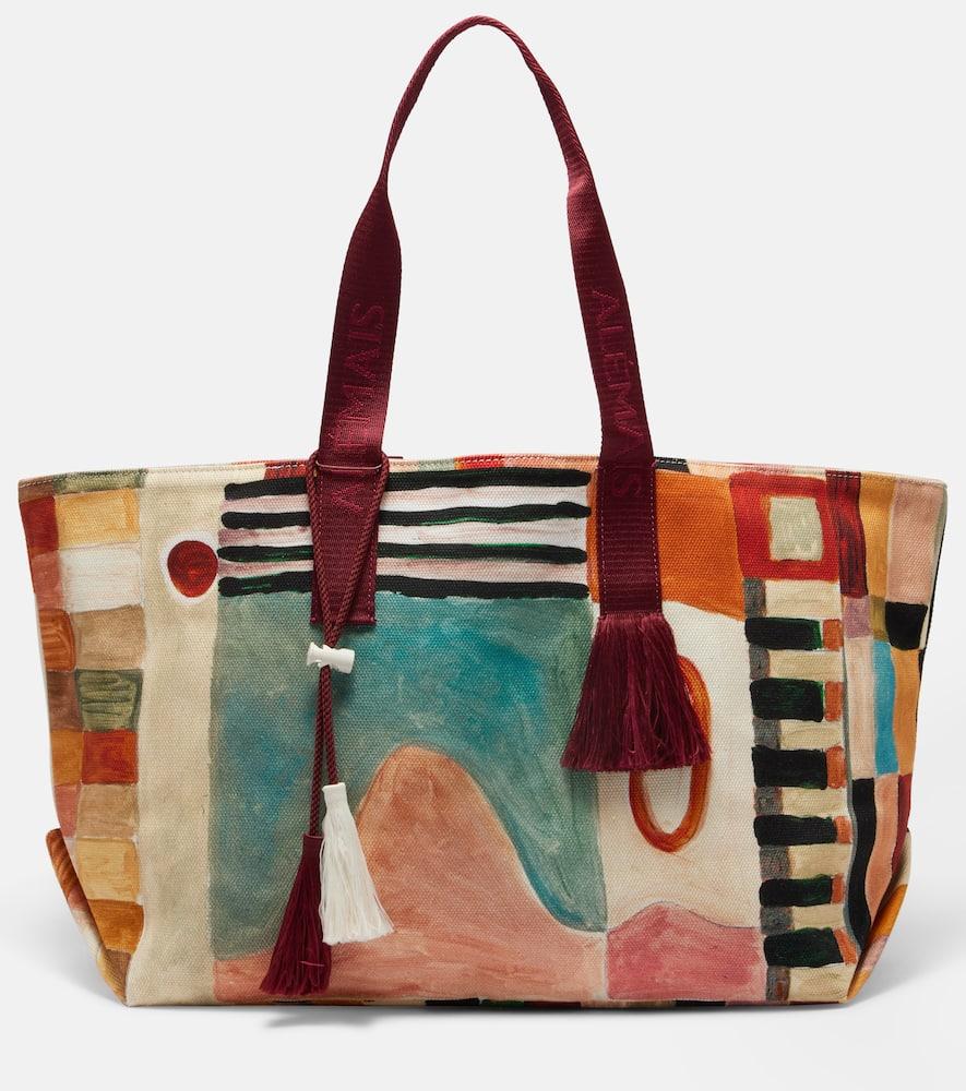 alémais x lrnce michelle large printed canvas tote bag