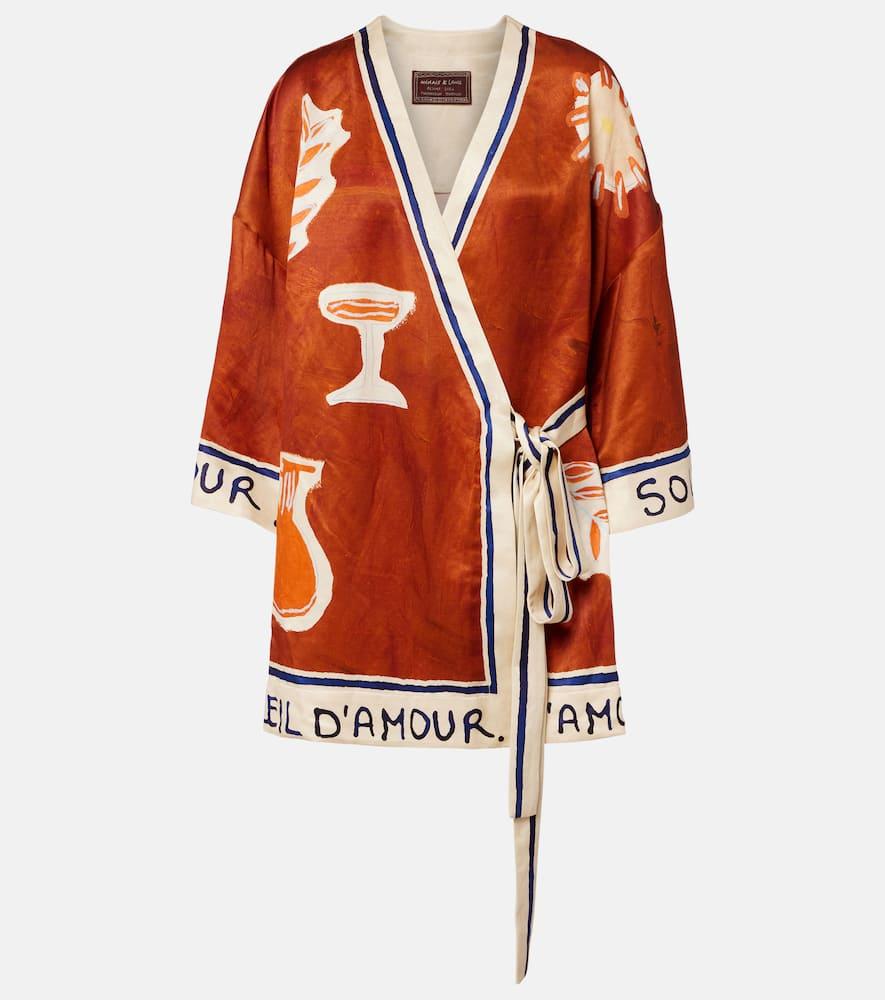 alémais x lrnce soleil d'amour printed wrap dress