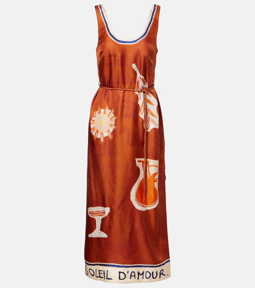 alémais x lrnce soleil d'amour silk midi dress