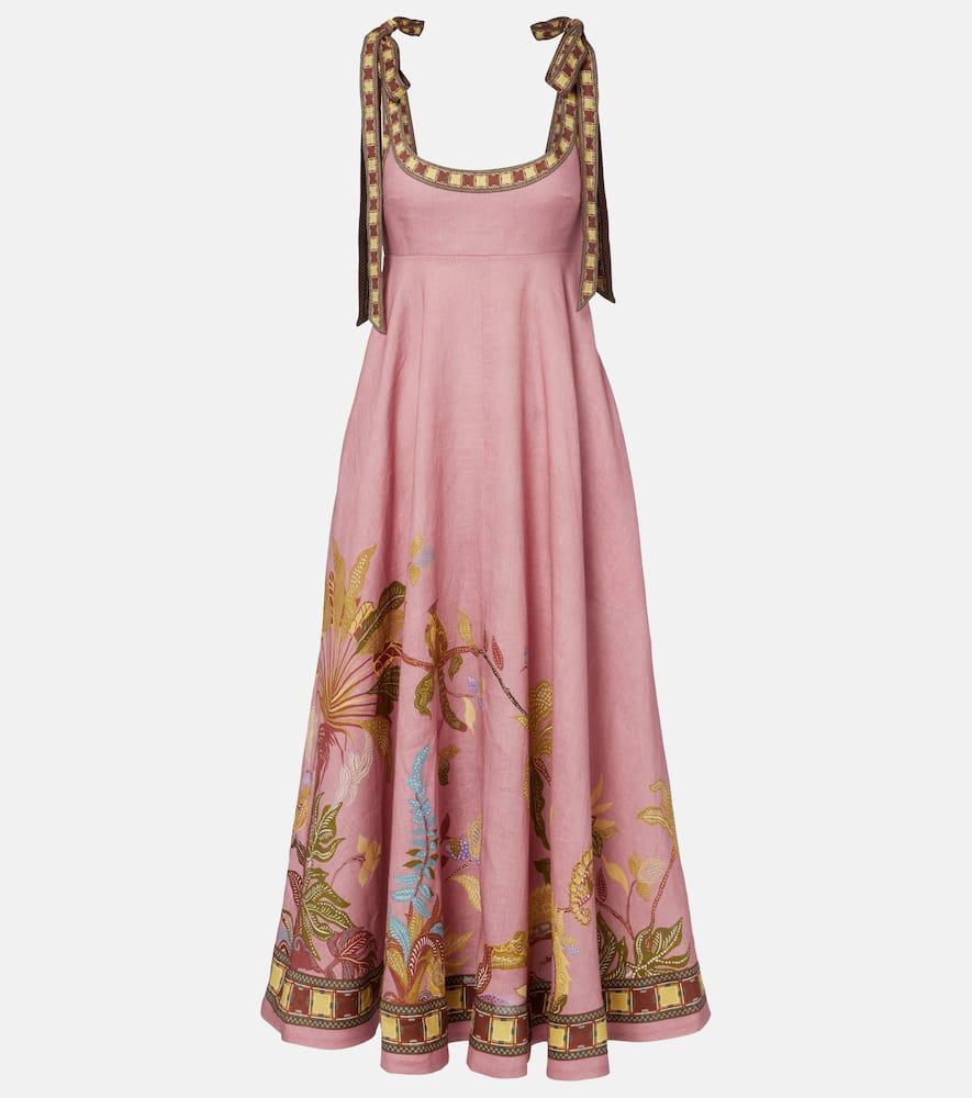 alémais zuri ballet printed linen maxi dress