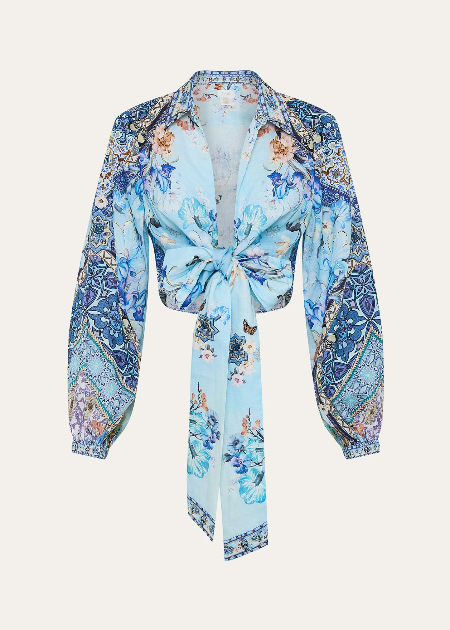 al manial palace memoirs cropped wrap shirt