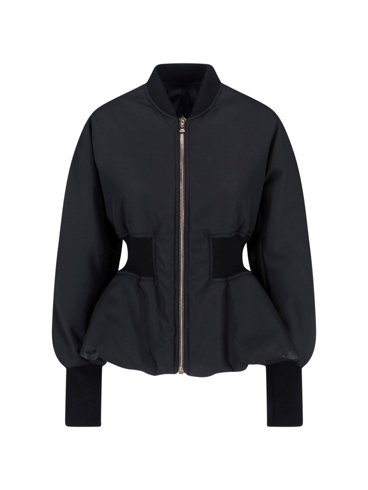 alaïa 'peplum' bomber jacket