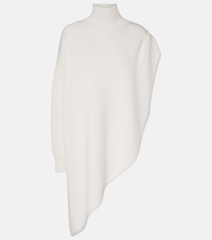alaïa asymmetric caped wool sweater