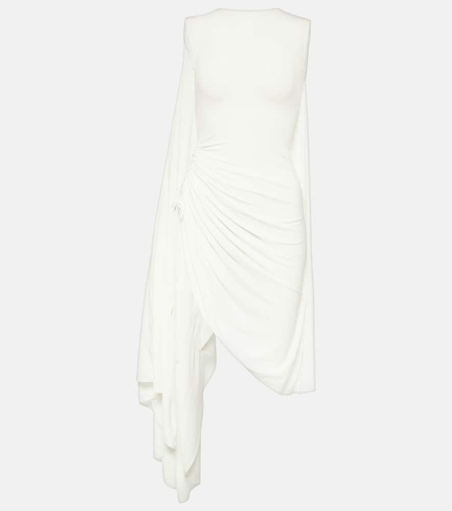 alaïa asymmetric draped jersey minidress