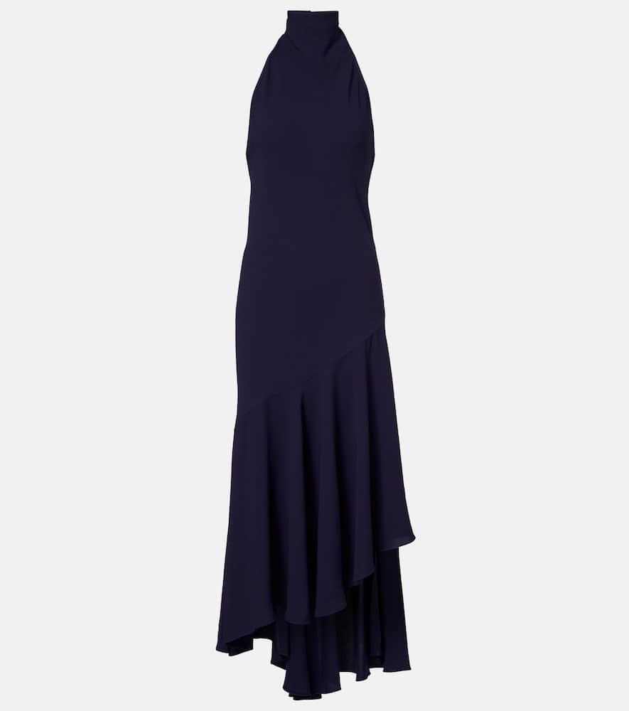 alaïa asymmetric halterneck maxi dress