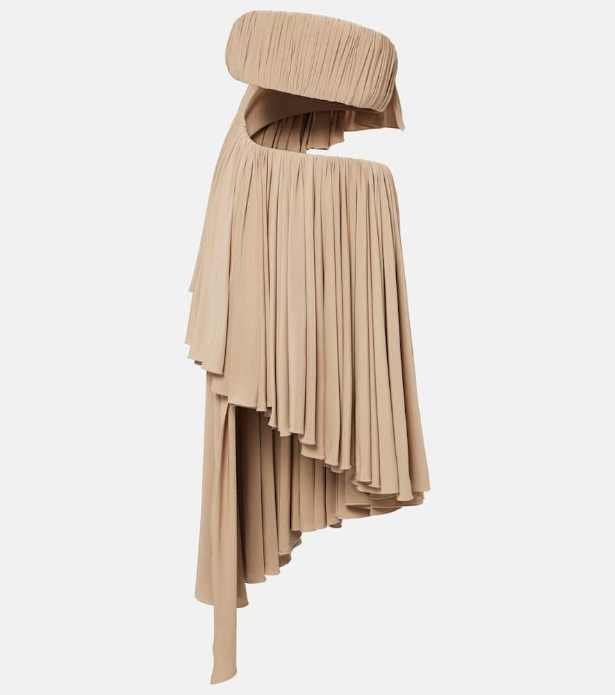 alaïa asymmetric jersey bustier dress