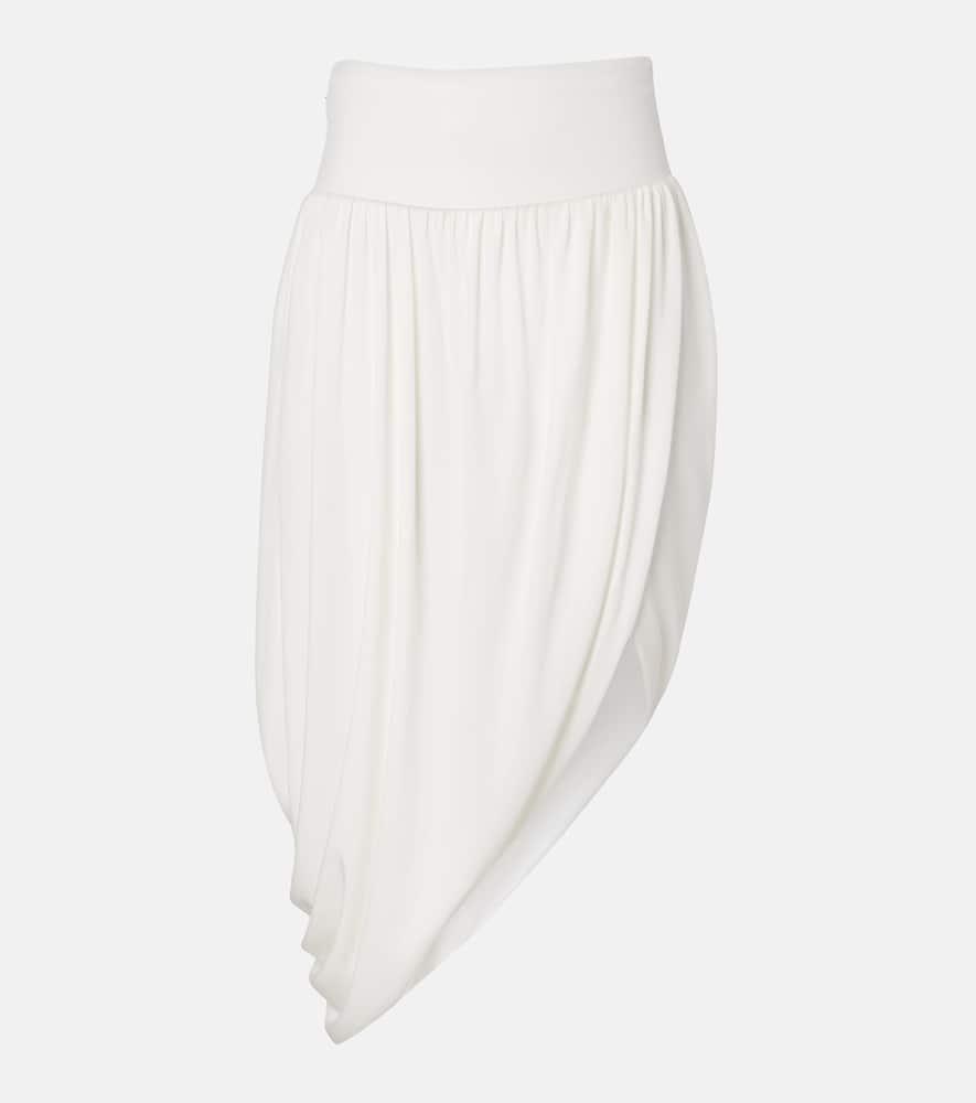 alaïa asymmetric jersey midi skirt