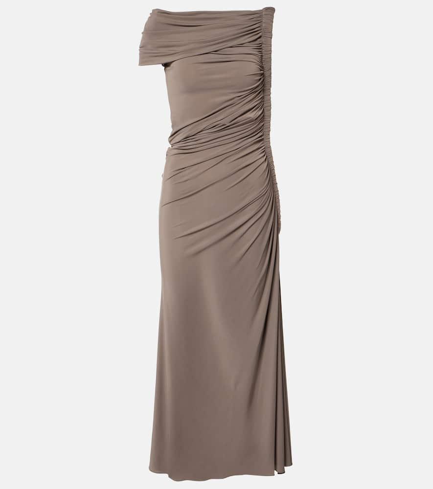 alaïa asymmetric midi dress