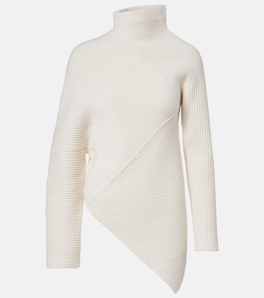 alaïa asymmetric wool and cashmere sweater