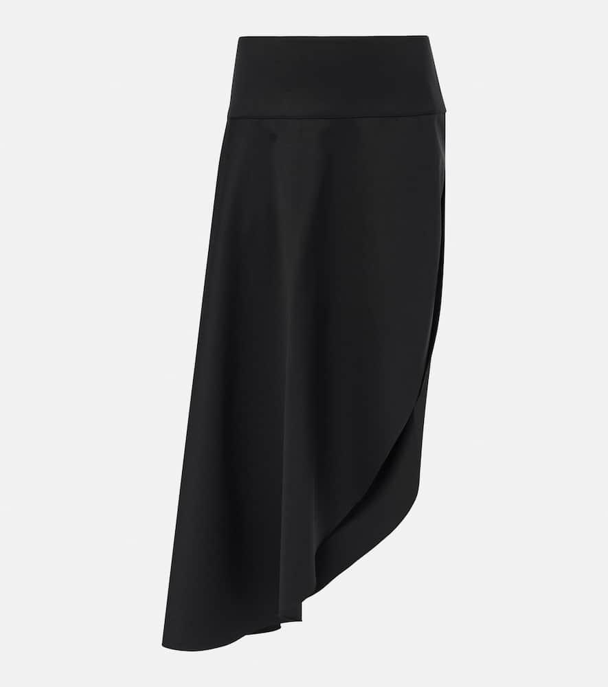 alaïa asymmetric wool midi skirt