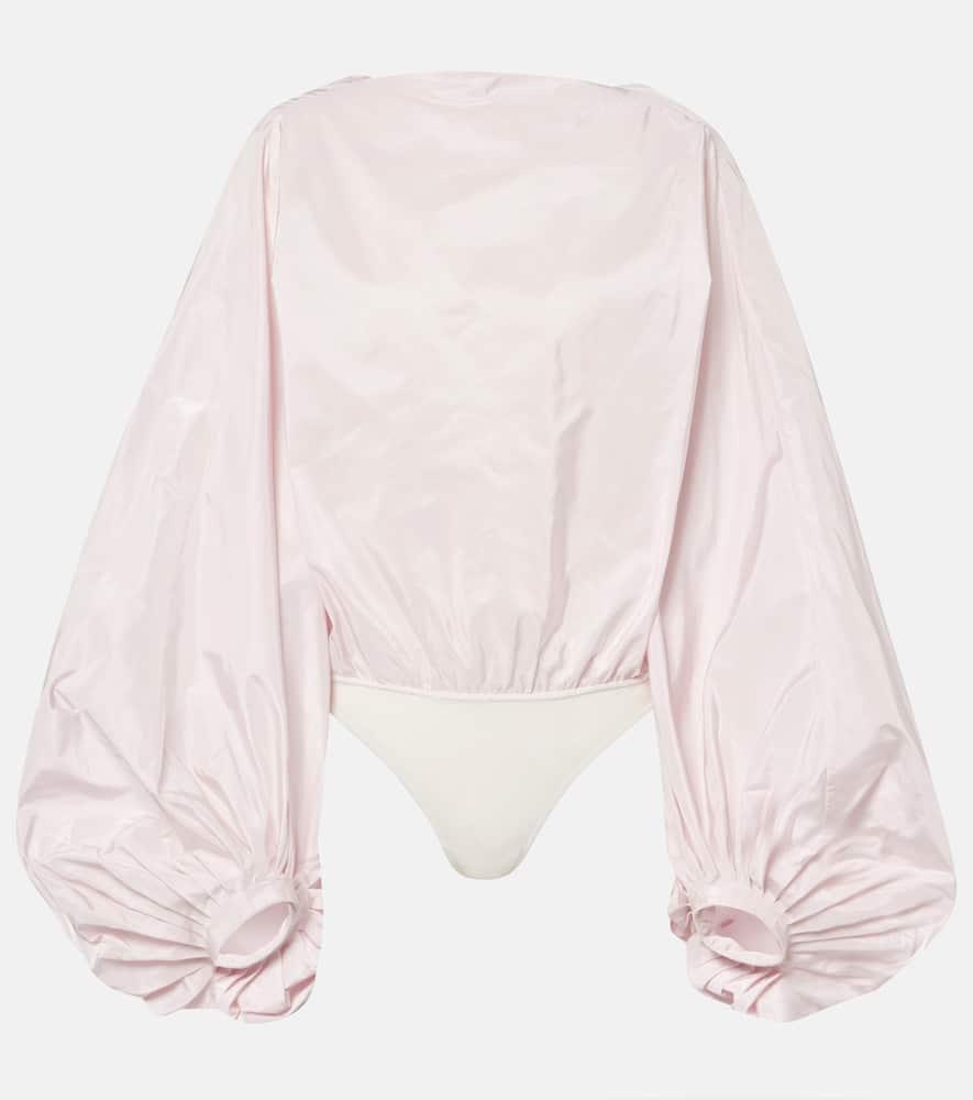 alaïa balloon silk bodysuit