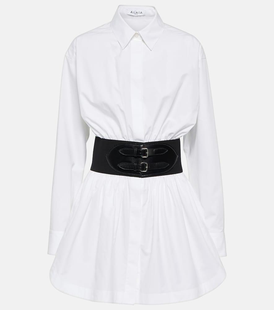 alaïa belted cotton poplin shirt