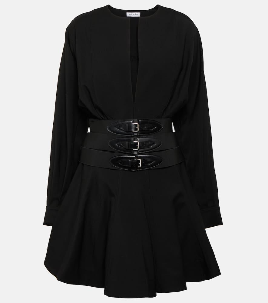 alaïa belted wool minidress