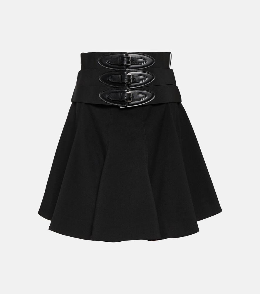 alaïa belted wool miniskirt