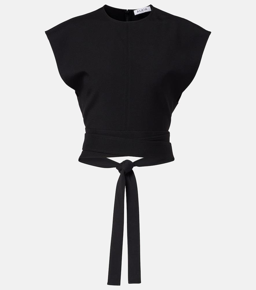 alaïa belted wool top