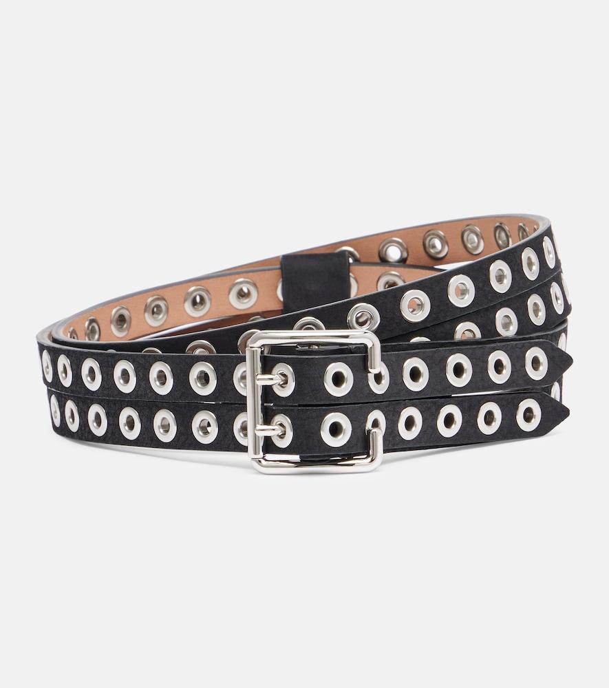 alaïa biker leather belt