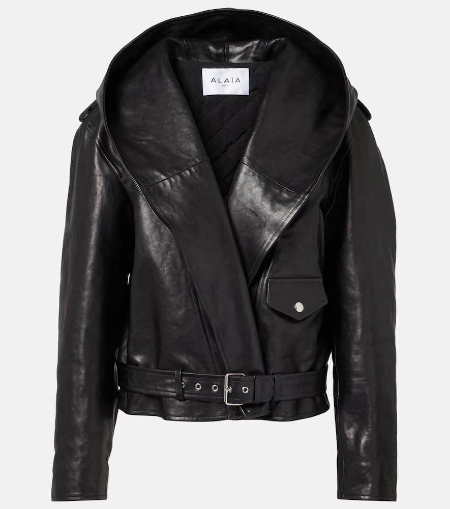 alaïa biker leather jacket