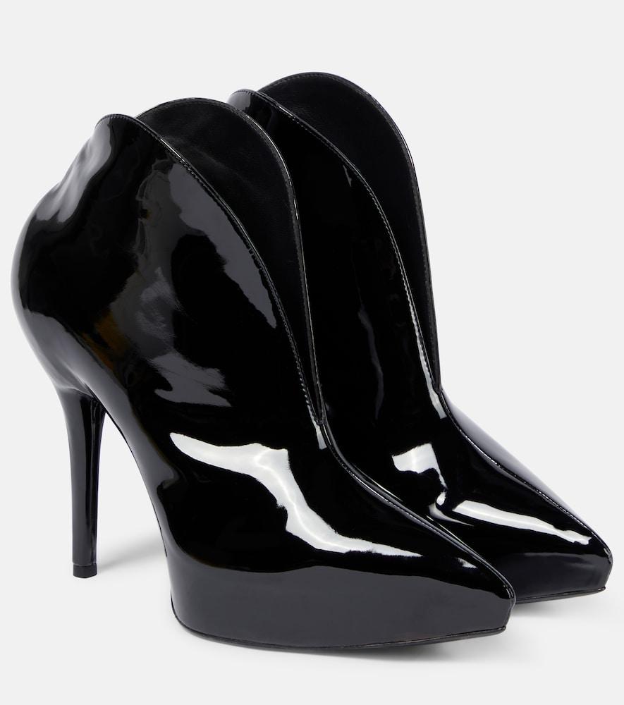 alaïa booties slick patent leather ankle boots