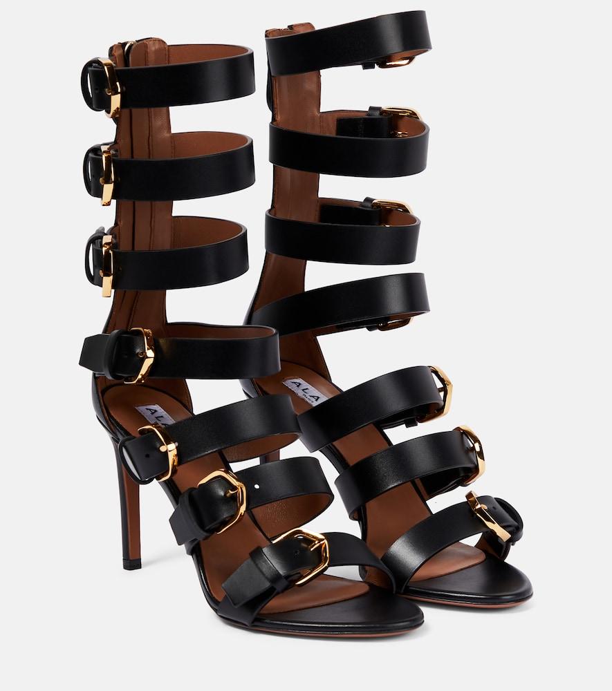 alaïa buckle leather sandals