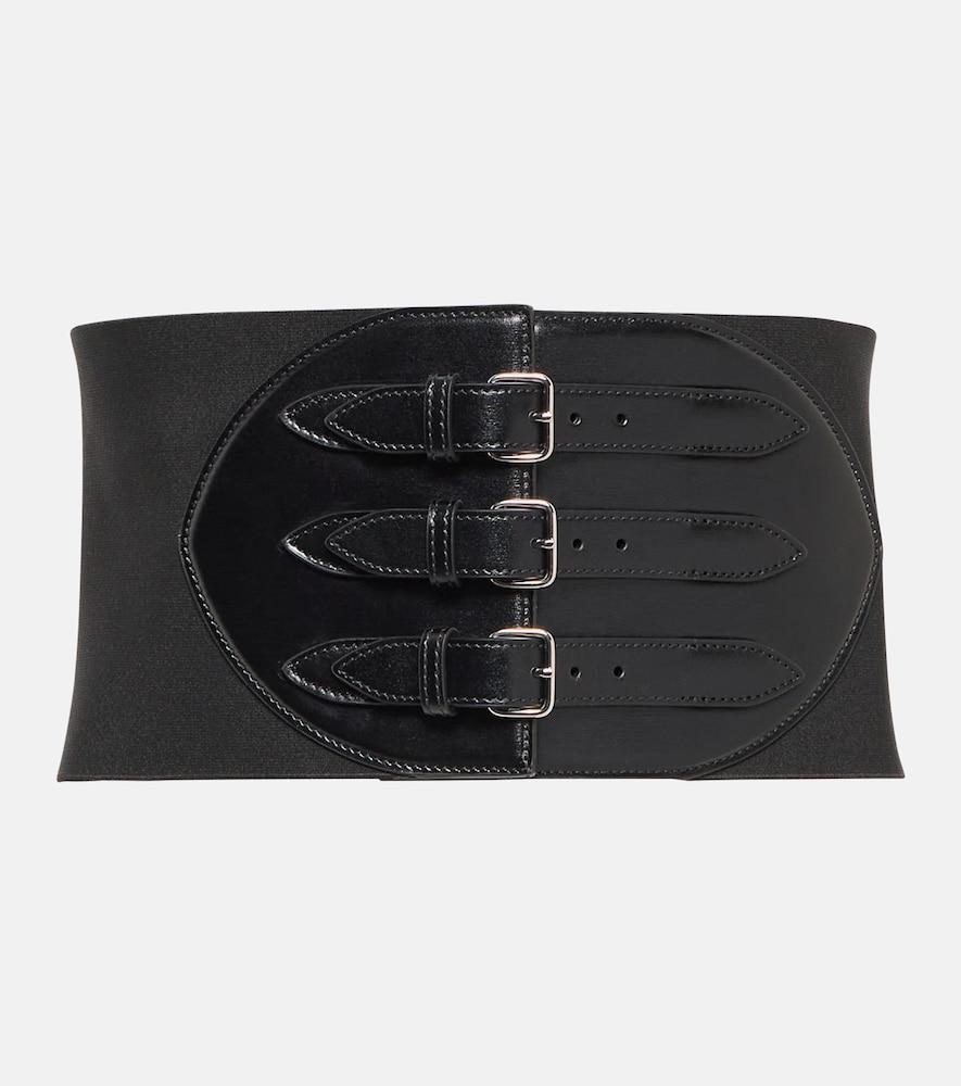 alaïa buckled leather corset belt