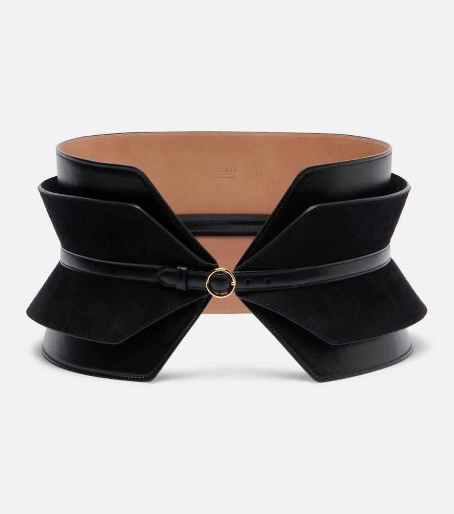alaïa bustier leather and suede belt