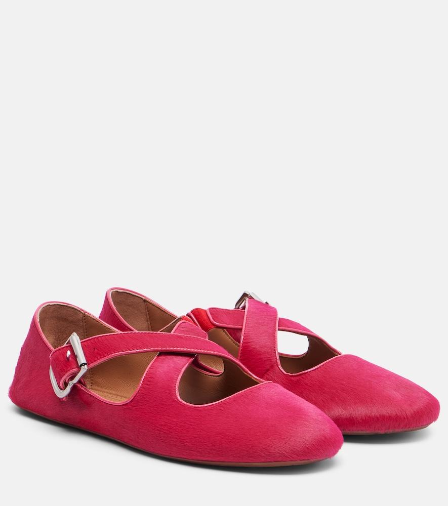 alaïa calf hair ballet flats