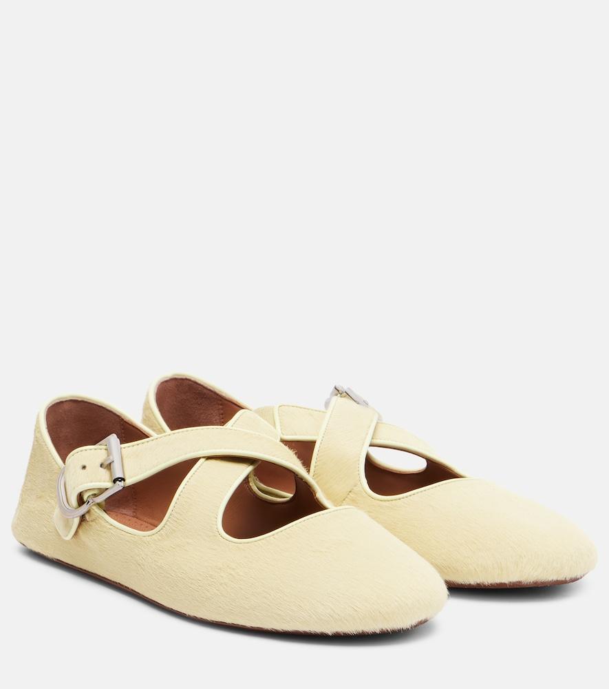 alaïa calf hair ballet flats