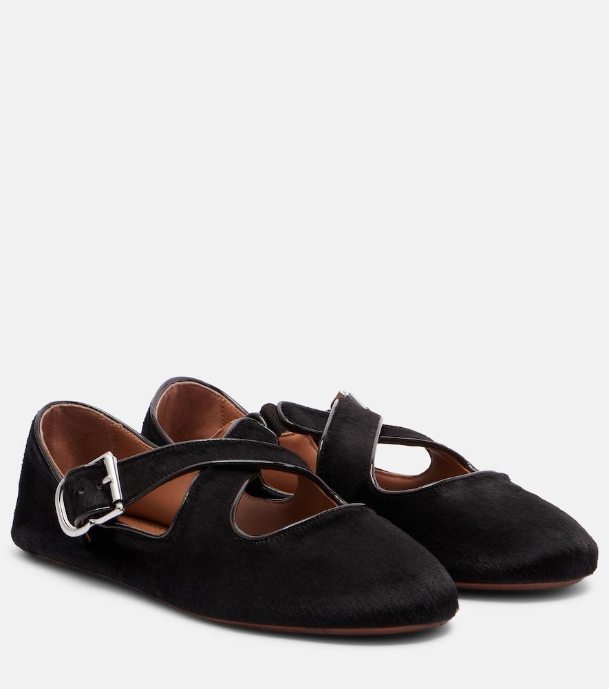 alaïa calf hair ballet flats