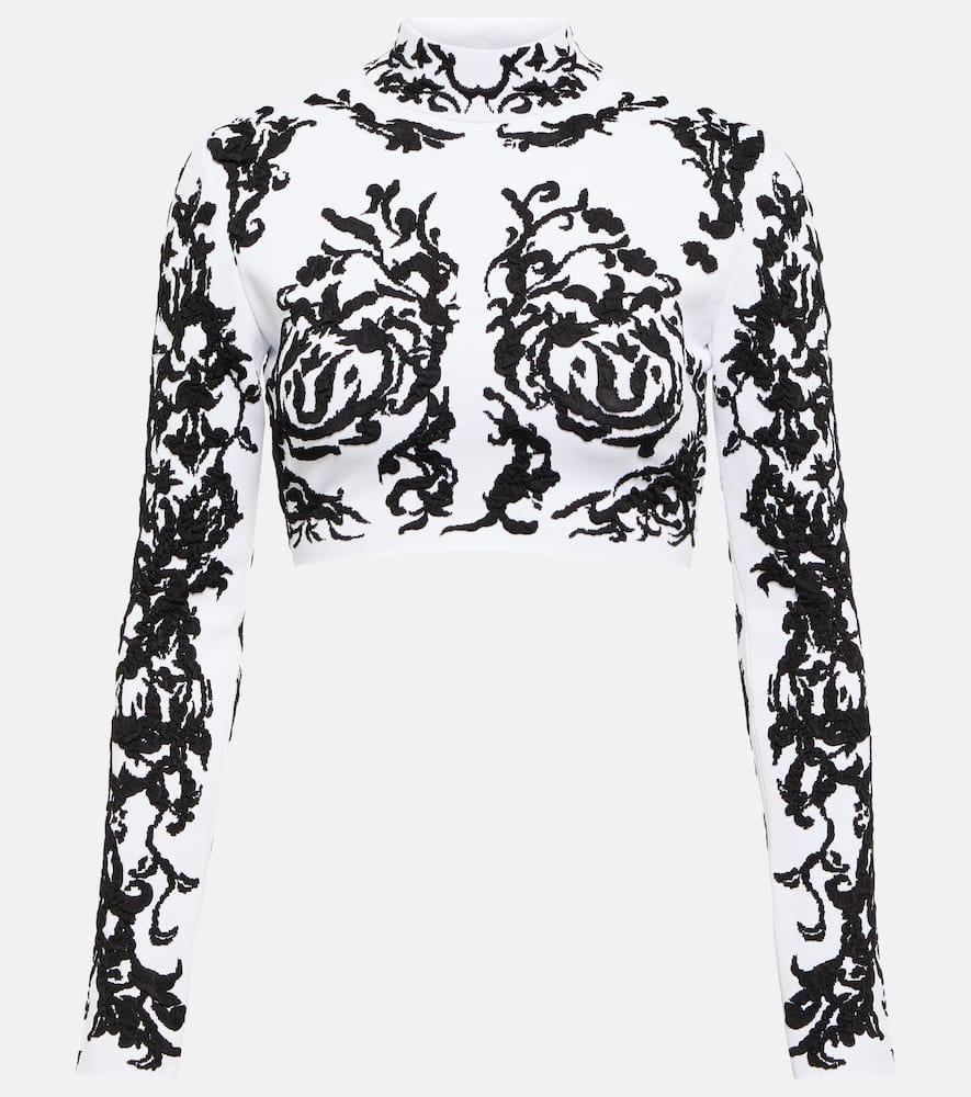 alaïa calligraphy jacquard crop top