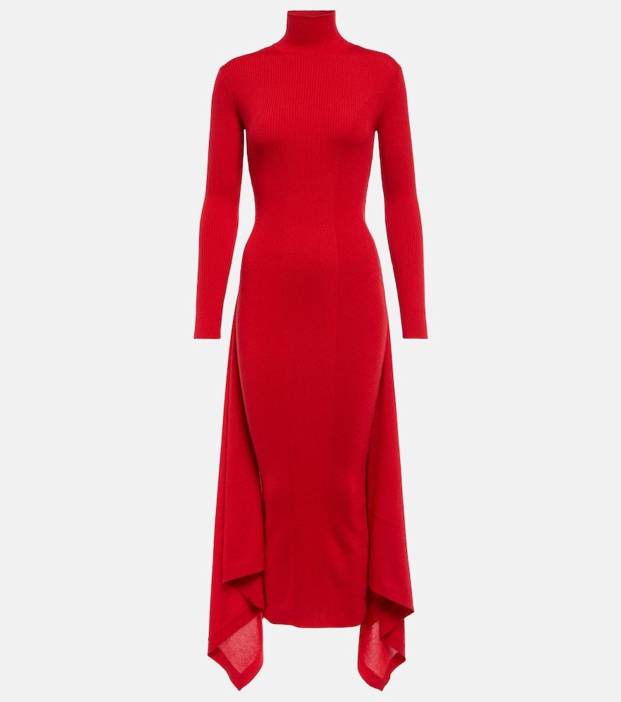 alaïa cashmere and silk midi dress
