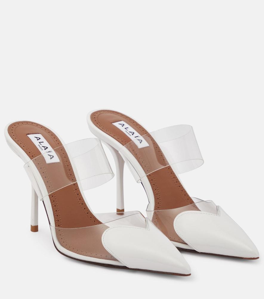 alaïa caur patent leather and pu mules