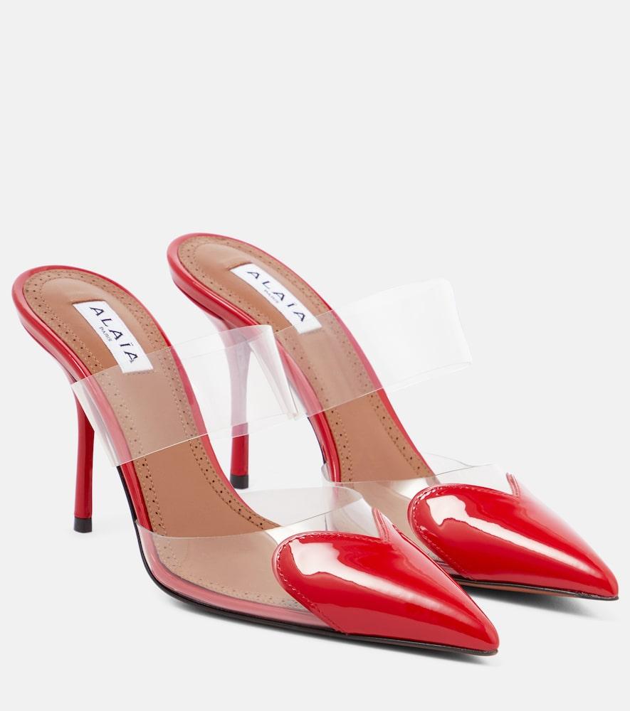 alaïa caur patent leather and pu mules