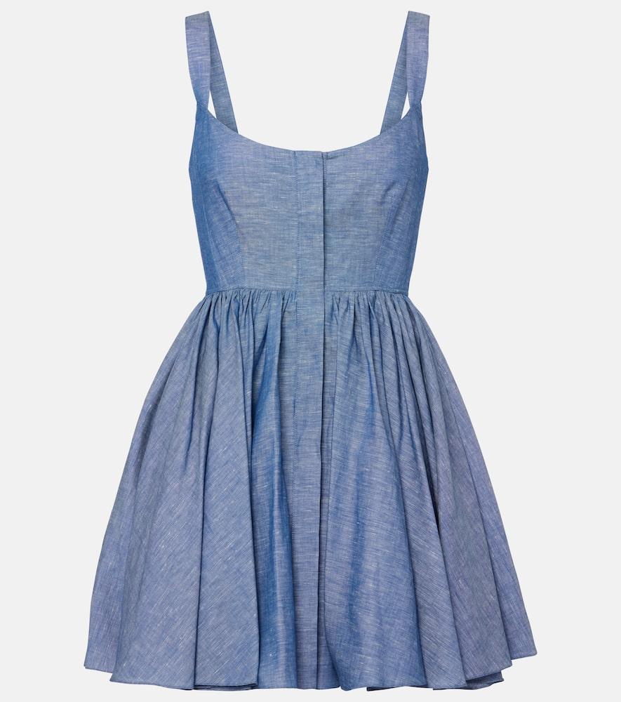 alaïa chambray bustier dress