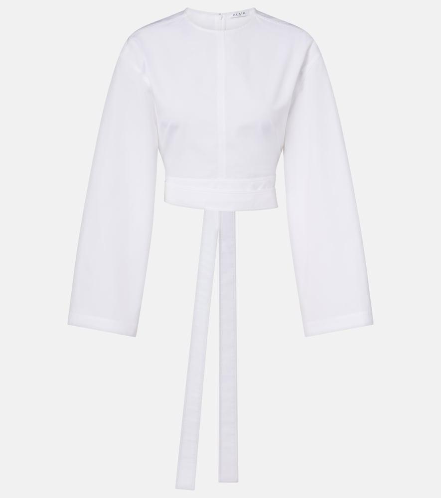 alaïa cotton poplin crop top