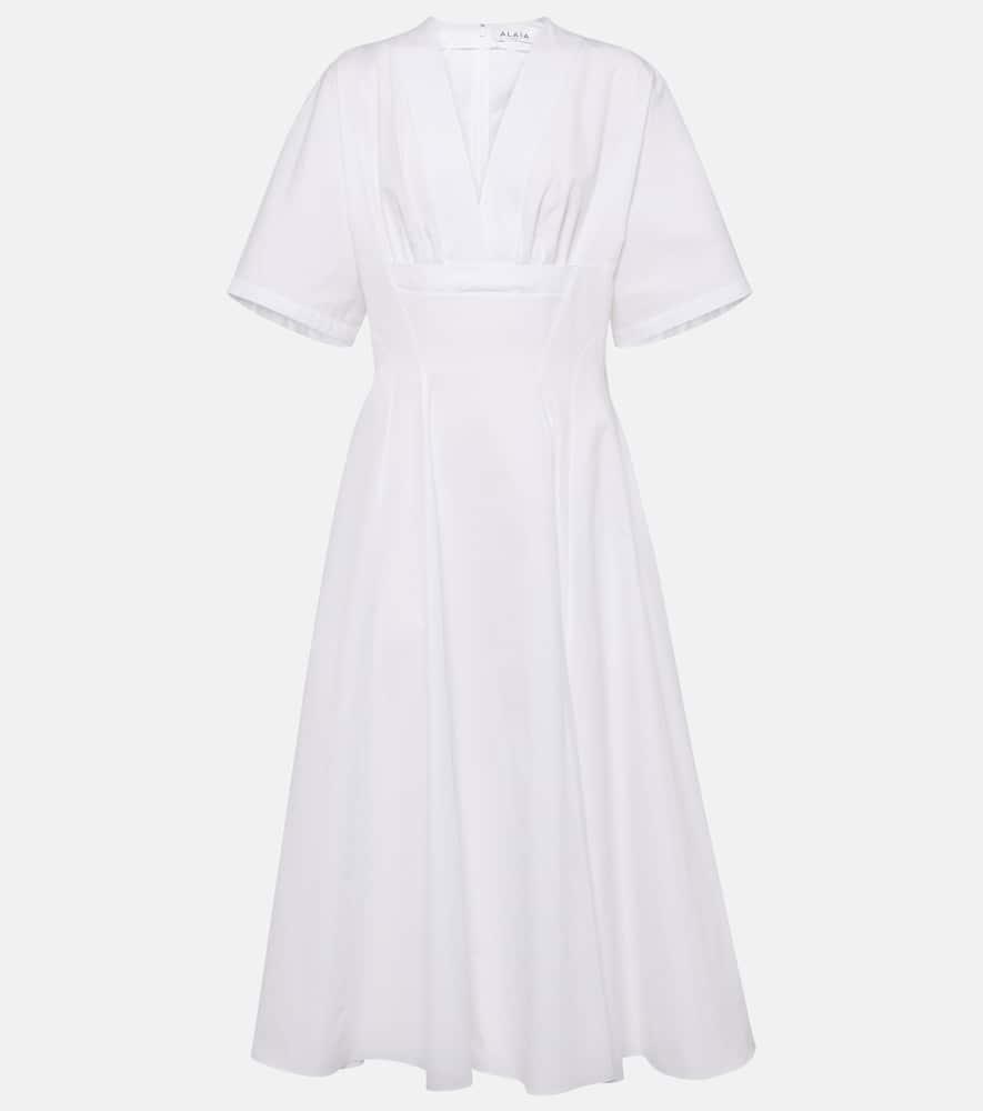 alaïa cotton poplin midi dress