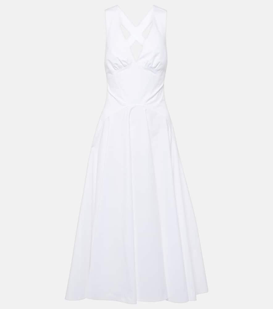 alaïa cotton poplin midi dress