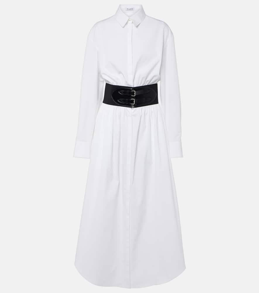 alaïa cotton poplin shirt dress