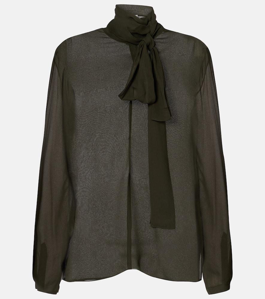 alaïa crêpe georgette blouse