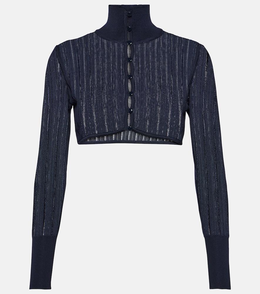 alaïa crinoline cropped cardigan