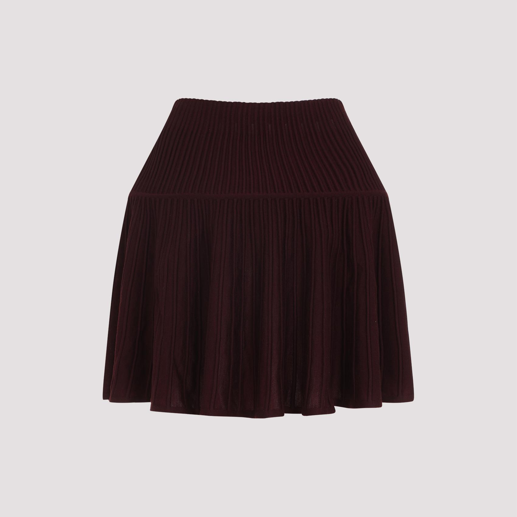 alaïa crinoline mini skirt red wool polyamide elastane - women
