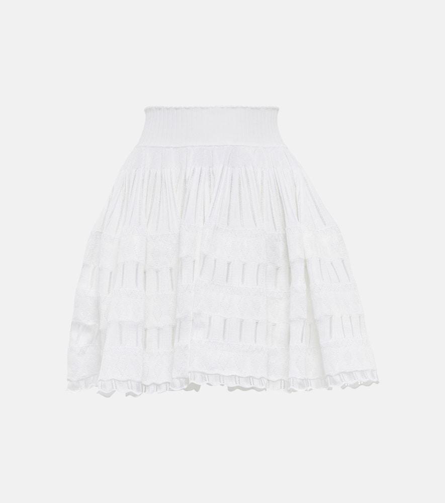 alaïa crinoline pleated miniskirt