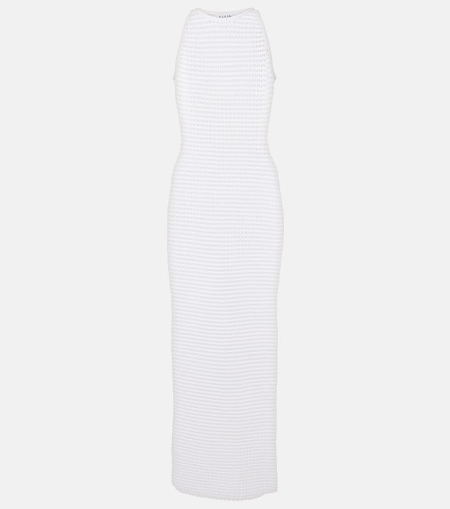 alaïa crochet maxi dress