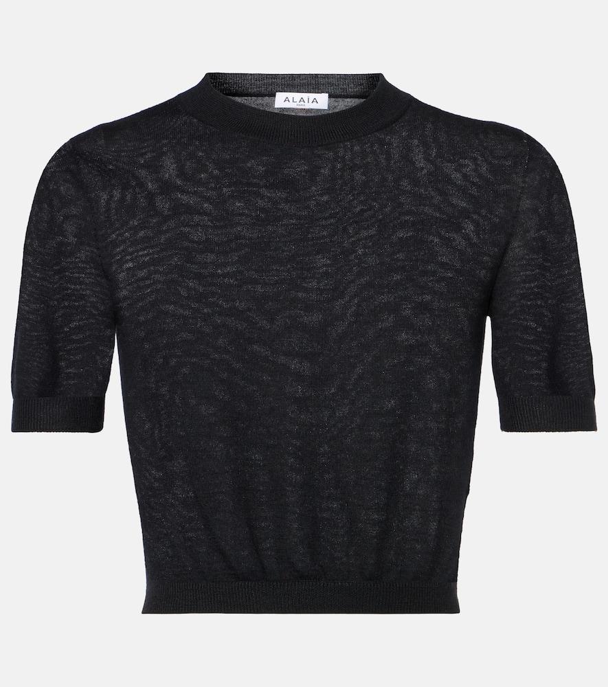 alaïa cropped cashmere top