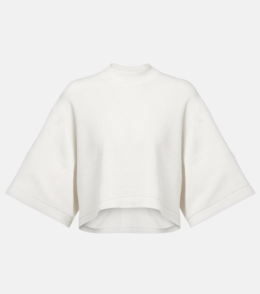 alaïa cropped cotton and wool